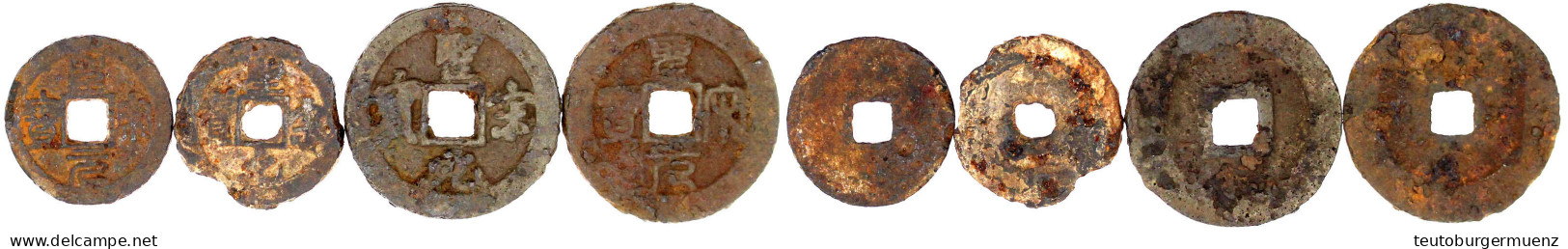 4 Münzen: Je Cash Und 2 Cash Eisen 1101/1106. Sheng Song Yuan Bao In Li-Schrift Und In Laufschrift. Schön Bis Sehr Schön - Chine