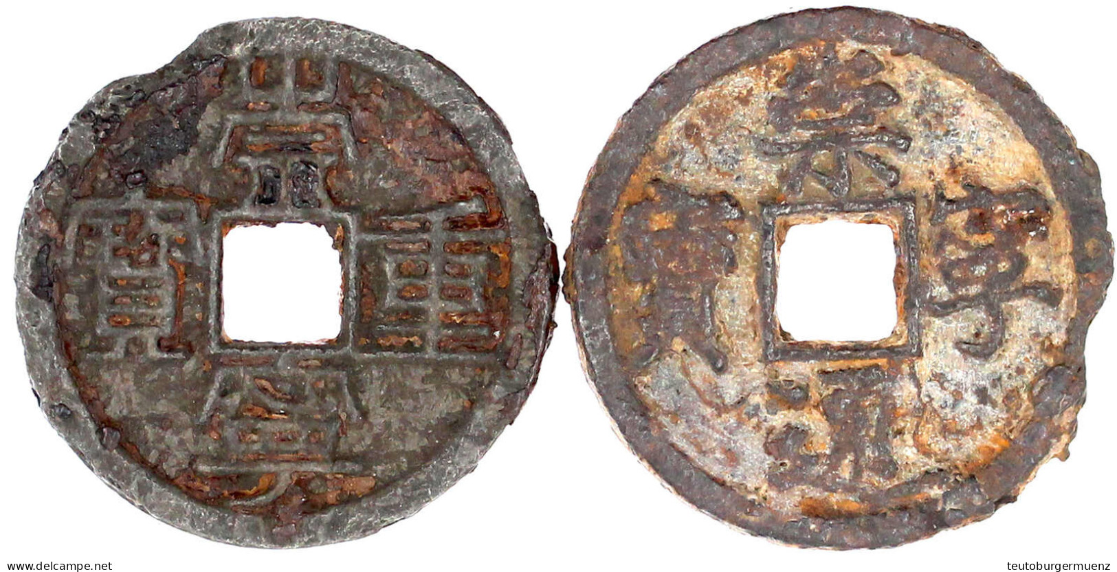 2 Var. Zum 10 Cash Eisen O.J.(1102/1106). Chong Ning Tong Bao. Slender Gold Script (im Uhrzeigersinn) Und Chong Ning Zho - Chine