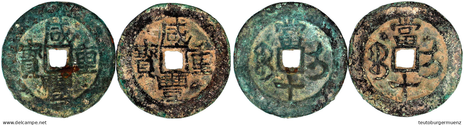 2 X 10 Cash 1853/1855. Xian Feng Zhong Bao/Boo I. Mzst. Ili In Sinkiang. Beide Fast Sehr Schön, Fundbelag. Hartill 22.10 - Chine