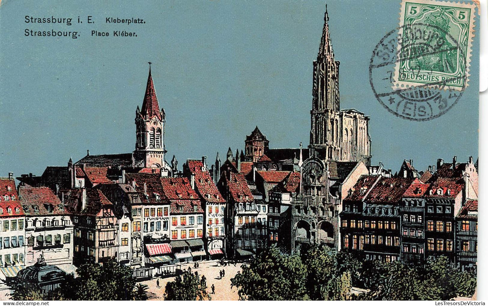 FRANCE  - Strassbourg - Vue Générale De La Place Klèber- Colorisée - Carte Postale Ancienne - Strasbourg
