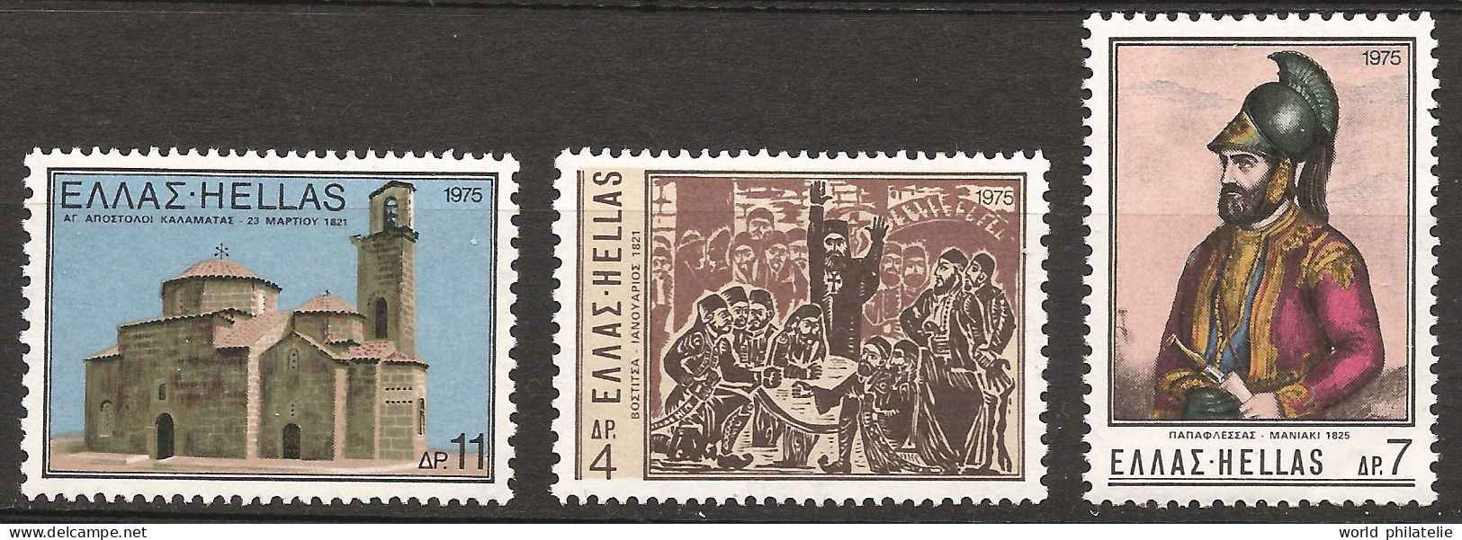 Grèce Hellas 1975 N° 1173 / 5 ** Papaflessas, Révolution, Indépendance, Ibrahim Pacha, Egypte, Eglise, Kalamata, Cave - Ongebruikt