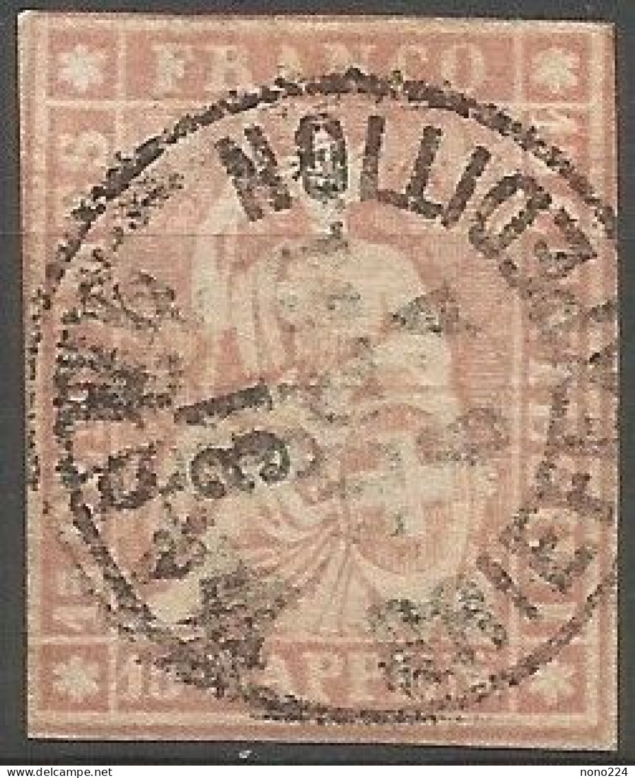 Timbre De 1857/62 ( Strubel / N°24G / Signé Marchand ) - Used Stamps