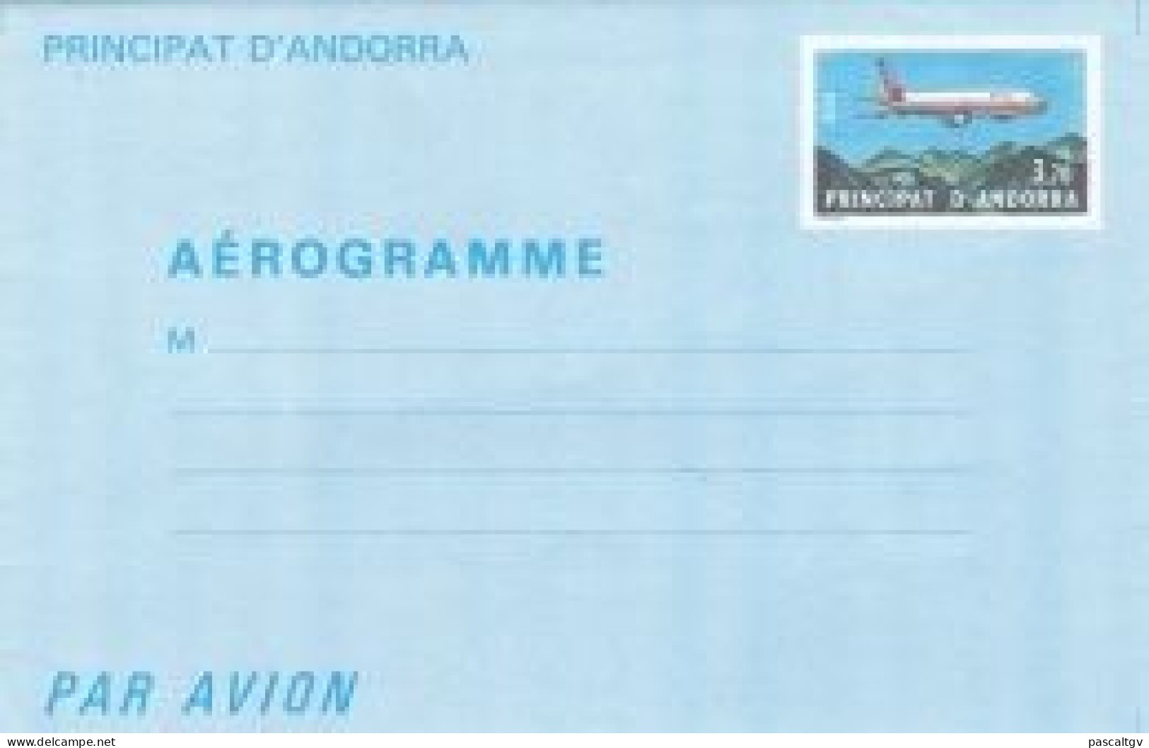 ANDORRE - Aérogramme - 1985 - N° 1 ** - 3.70 FR - Stamped Stationery & Prêts-à-poster