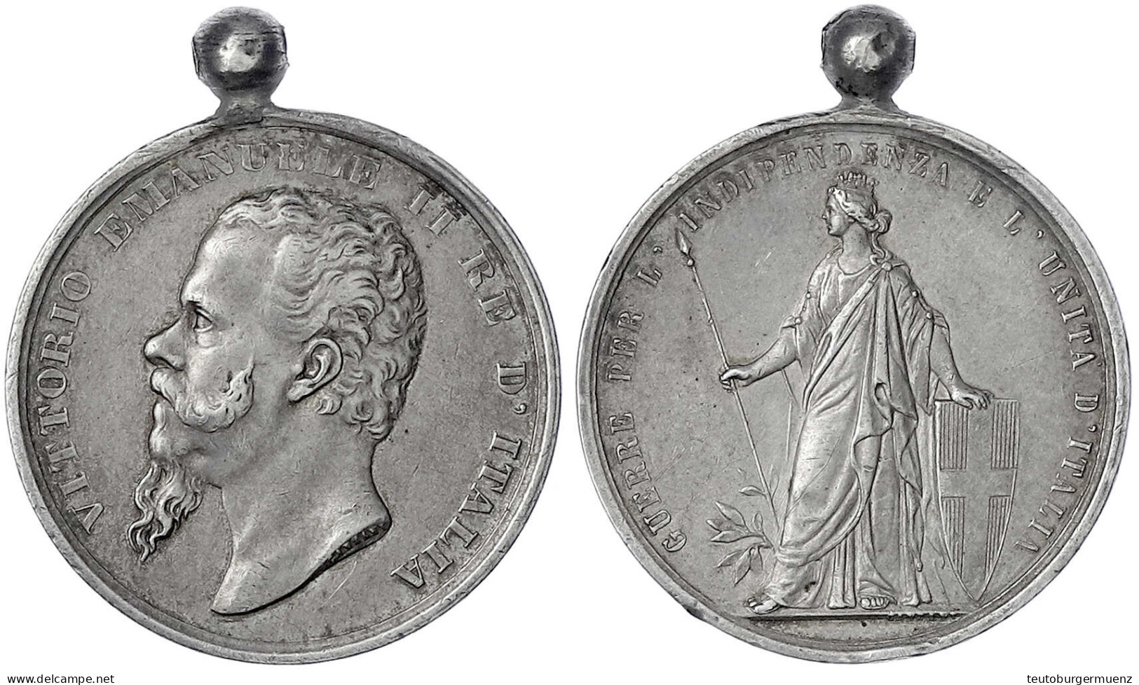 Tragbare Silberne Unabhängigkeitsmedaille O.J. (1865) Von Canzani. 32 Mm; 15,42 G. Sehr Schön/vorzüglich, Winz. Randfehl - Autres & Non Classés