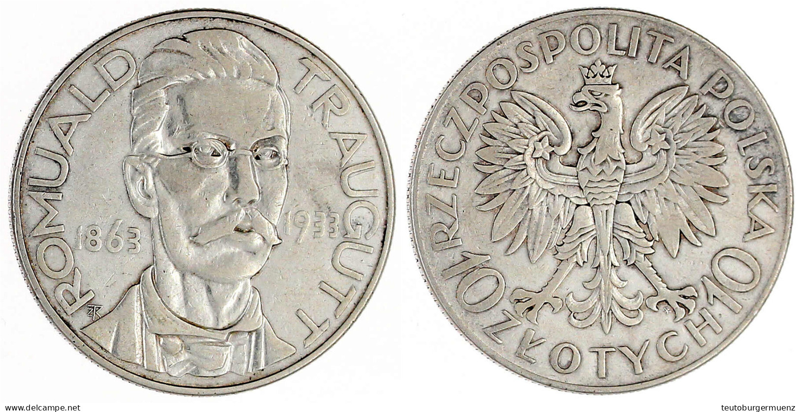 10 Zlotych 1933, Traugutt. Sehr Schön. Fischer OB 021. Parchimowicz 122. - [1] …-1815 : Before Kingdom