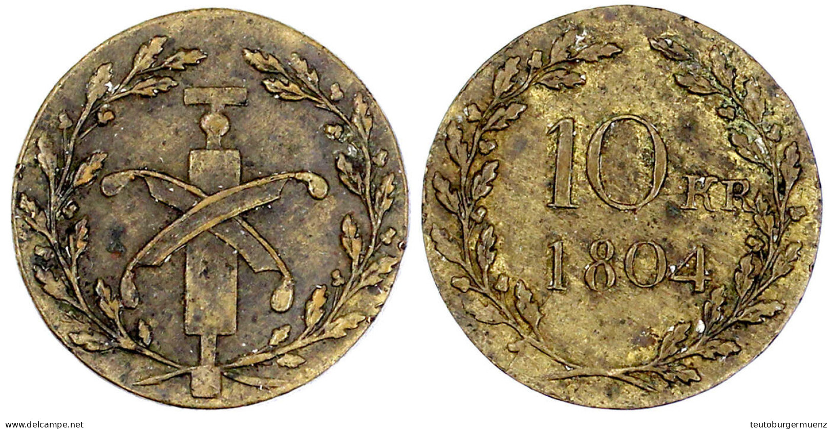 Messingmarke Zu 10 Kreuzern 1804. 26 Mm. Vorzüglich - Pièces De Monnaie D'or