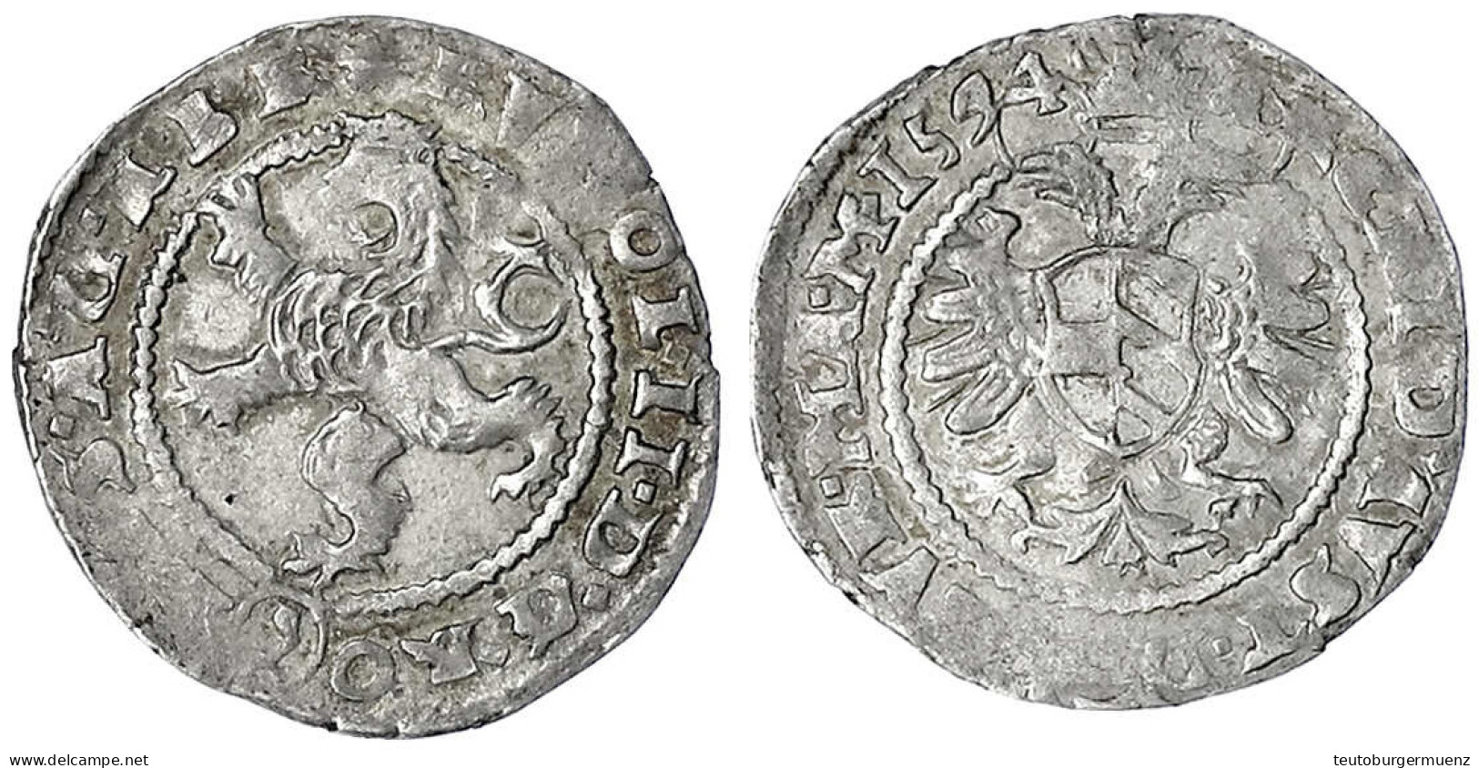 Weißgroschen 1594, Kuttenberg. Sehr Schön, Prägeschwäche. Dietiker 299. - Pièces De Monnaie D'or