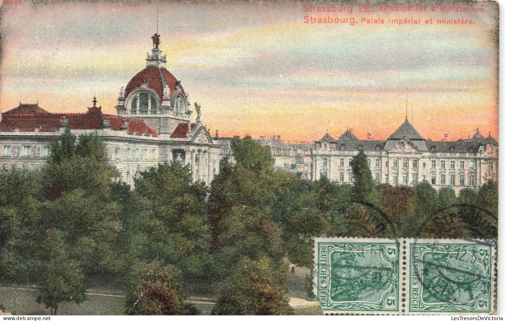 FRANCE  - Strasbourg - Vue Générale De La Palais Impérial Et Ministère - Colorisée - Carte Postale Ancienne - Strasbourg