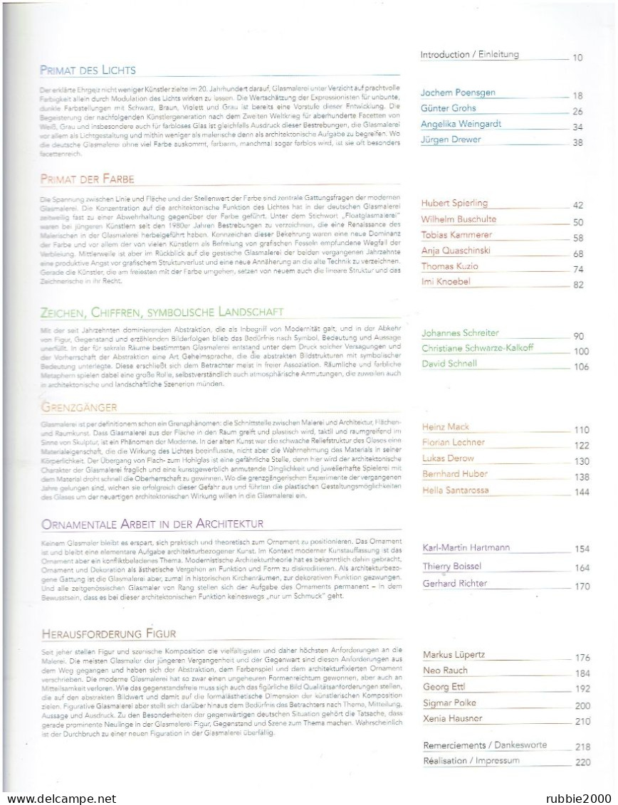ZEITGENÖSSISCHE GLASMALEREI IN DEUTSCHLAND 2012 HOLGER BRULLS CENTRE INTERNATIONAL DU VITRAIL DE CHARTRES - Kunstführer