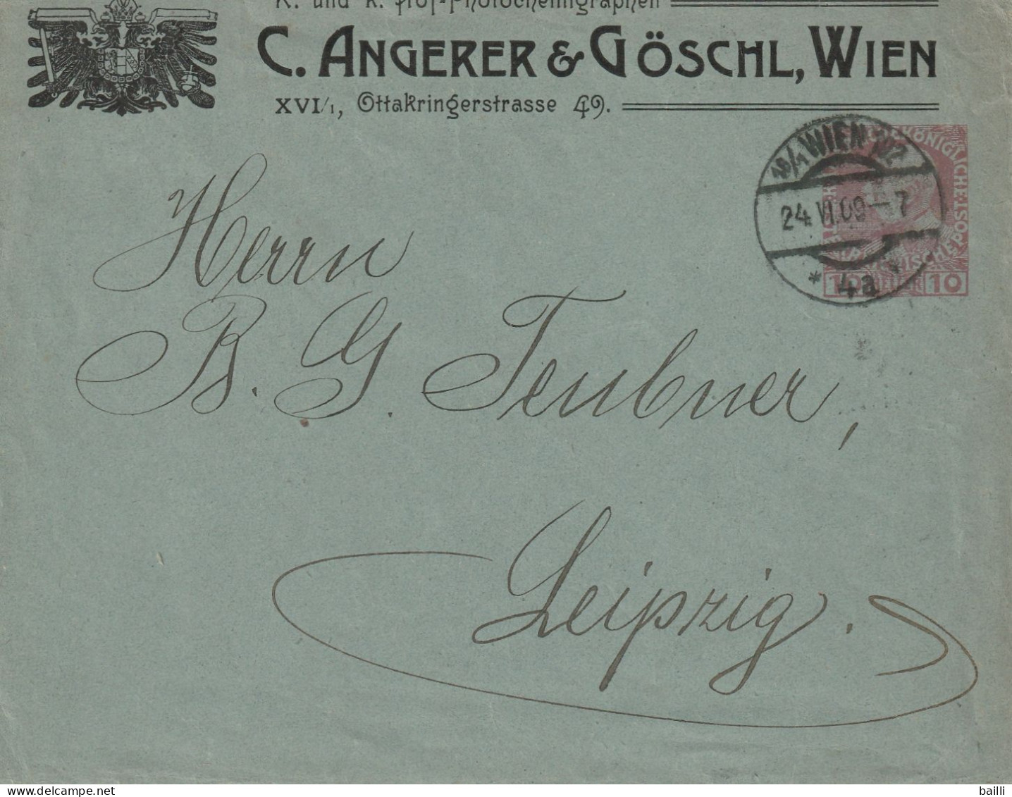 Autriche Entier Postal Privé Wien 1909 - Buste