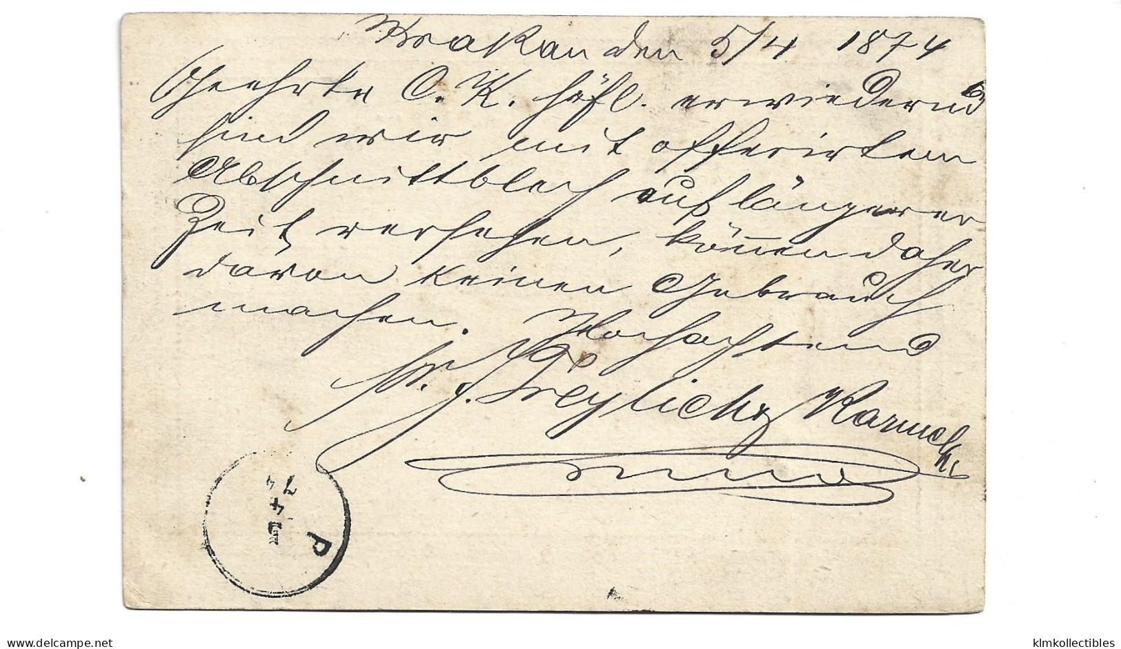 AUSTRIA OSTERREICH POLAND POLSKA - 1874 KRAKOW BAHNHOF CANCEL ON STATIONERY TO BIALA - Cartas & Documentos