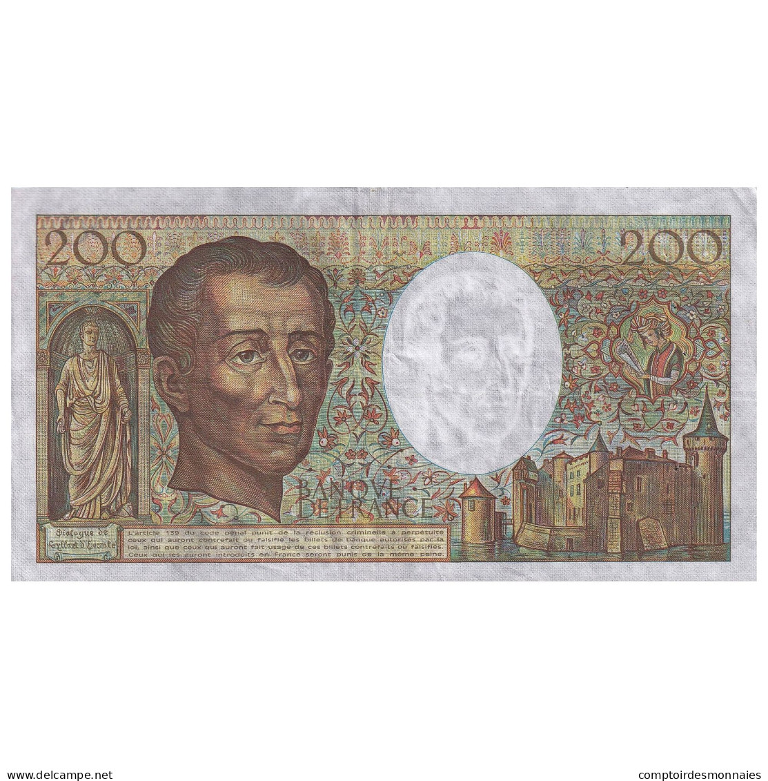 France, 200 Francs, Montesquieu, 1987, R.044, SUP, Fayette:70.07, KM:155b - 200 F 1981-1994 ''Montesquieu''