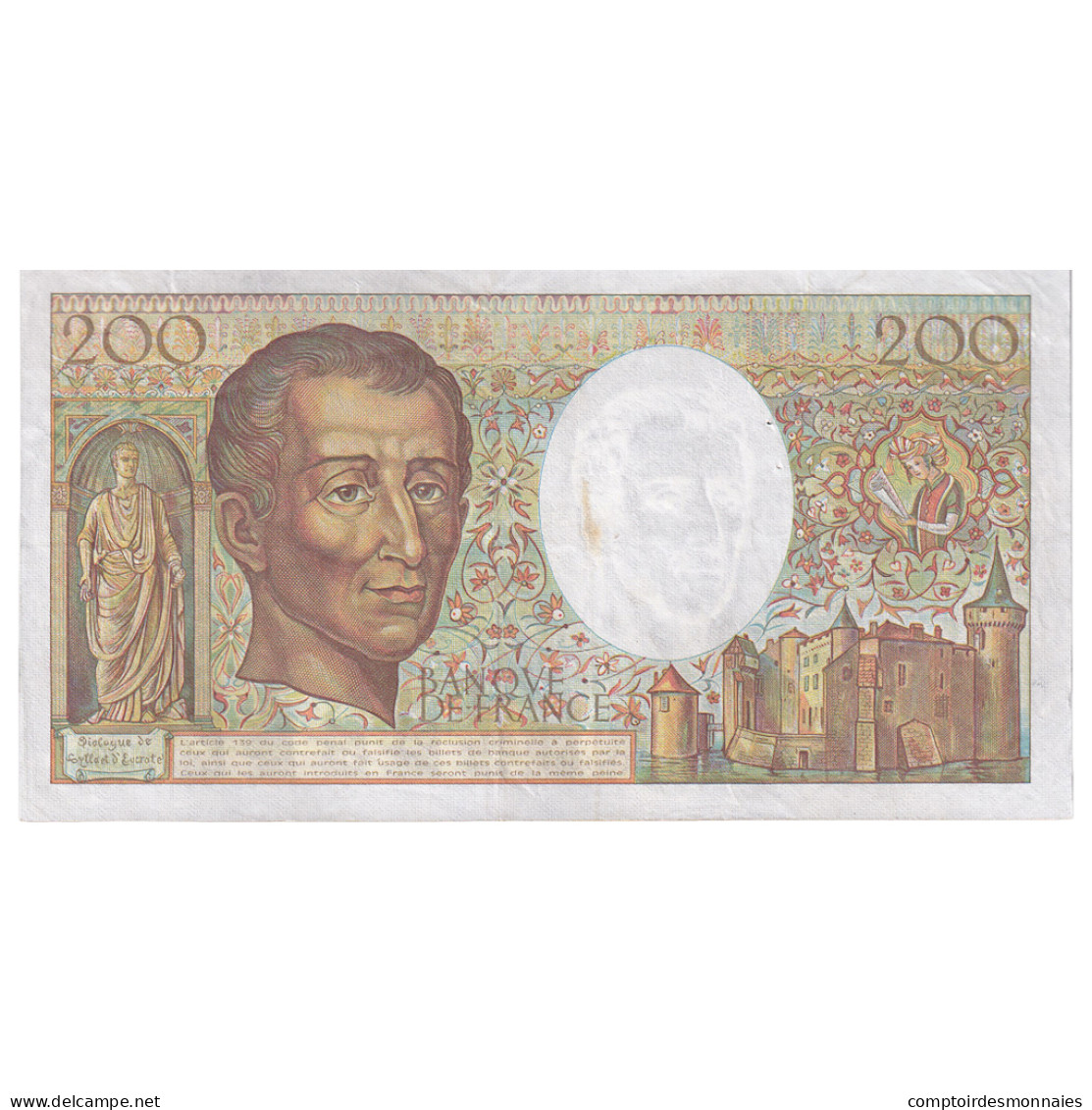 France, 200 Francs, Montesquieu, 1985, L.033, TTB+, Fayette:70.05, KM:155a - 200 F 1981-1994 ''Montesquieu''