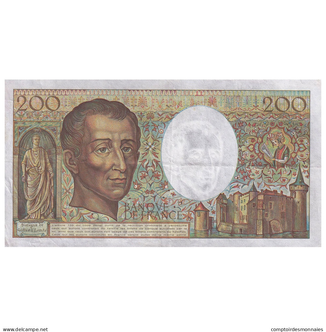 France, 200 Francs, Montesquieu, 1987, G.046, TTB, Fayette:70.07, KM:155b - 200 F 1981-1994 ''Montesquieu''