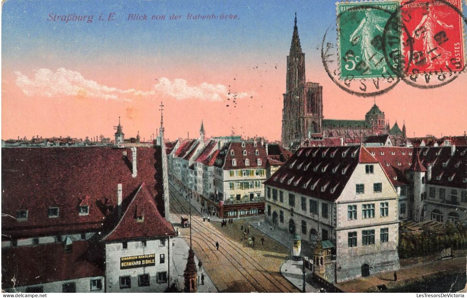 FRANCE  - Straßburg - I E - Blick Von Der Rabenhrücke? - Colorisée - Animée - Carte Postale Ancienne - Straatsburg