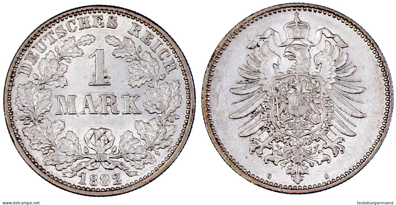 1882 G. Vorzüglich/Stempelglanz, Min. Kratzer, Selten In Dieser Erhaltung. Jaeger 9. - 2, 3 & 5 Mark Argent