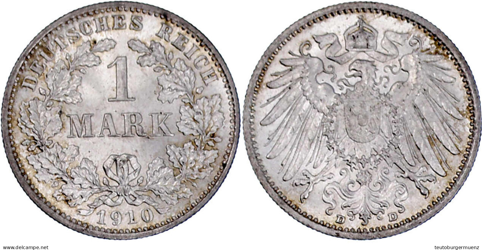 1910 D. Stempelglanz. Jaeger 17. - 2, 3 & 5 Mark Silber