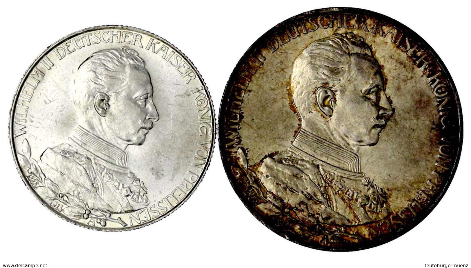 2 Und 3 Mark 1913 A. Regierungsjubiläum. Beide Fast Stempelglanz. Jaeger 111,112. - 2, 3 & 5 Mark Argent