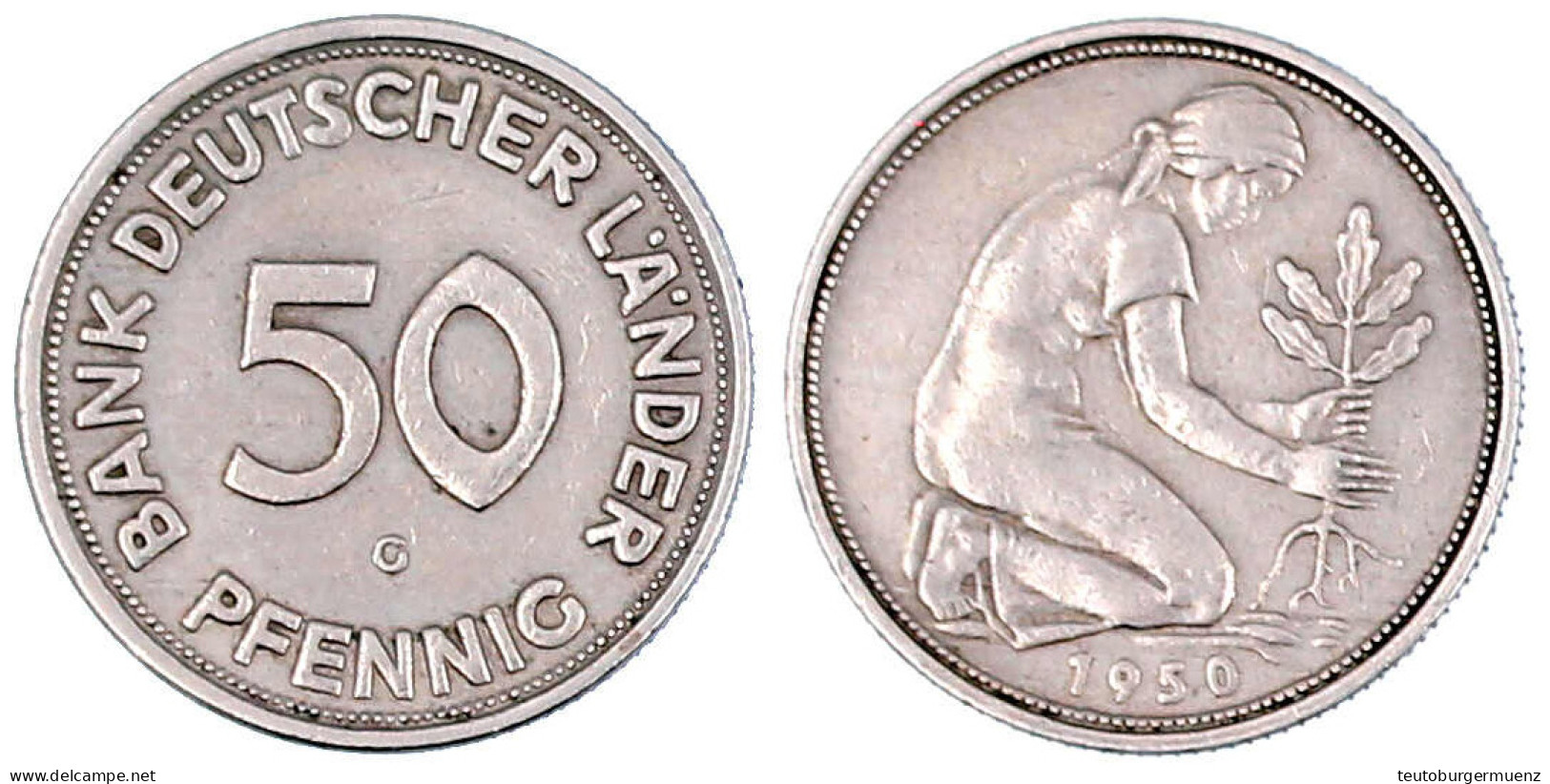 1950 G, Bank Deutscher Länder. Sehr Schön. Jaeger 379. - Autres & Non Classés