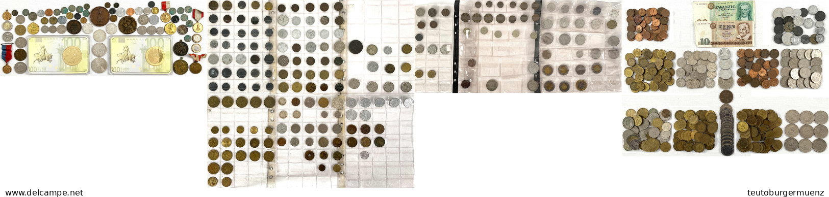 Karton Mit Hunderten Münzen Und Medaillen. Ab Der Antike. U.a. 10 X Tirol Etschkreuzer, St. Veit Etschkreuzer, Einiges A - Collections