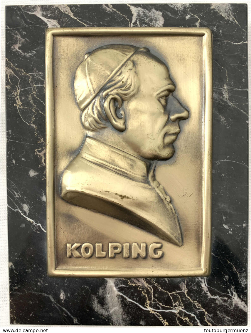 Adolph-Kolping-Plakette Der Kolpingfamilie Auf Marmorplatte, überreicht 1984 In Laggenbeck Zur Silberhochzeit. Stempel V - Ohne Zuordnung