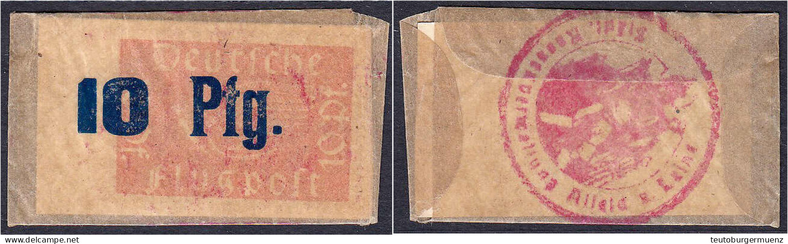 Stadt, 10 Pfg. O.D. Hülle (ungemustert) Mit Blauem Wertaufdruck, Mit Stempel. I-II. Tieste 0030.10.06 B. - [11] Emissioni Locali