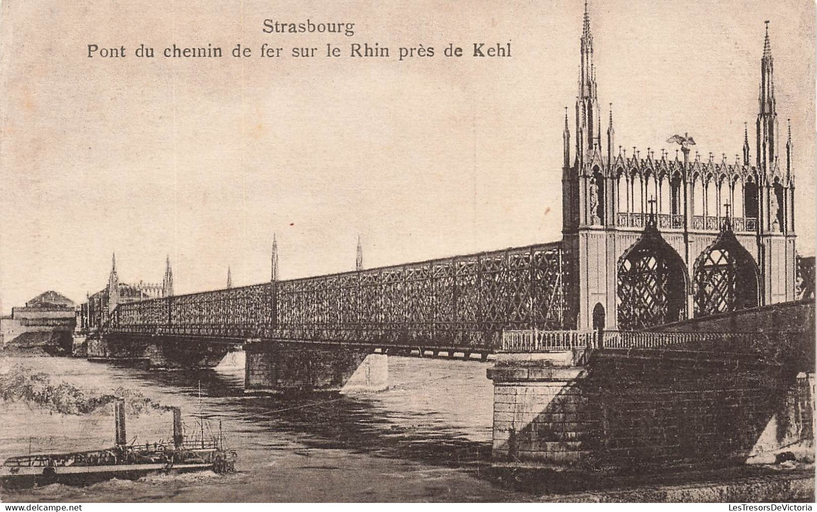 FRANCE  - Strasbourg - Vue Générale - Pont Du Chemin De Fer Sur Le Rhin Près De Kehl - Carte Postale Ancienne - Straatsburg