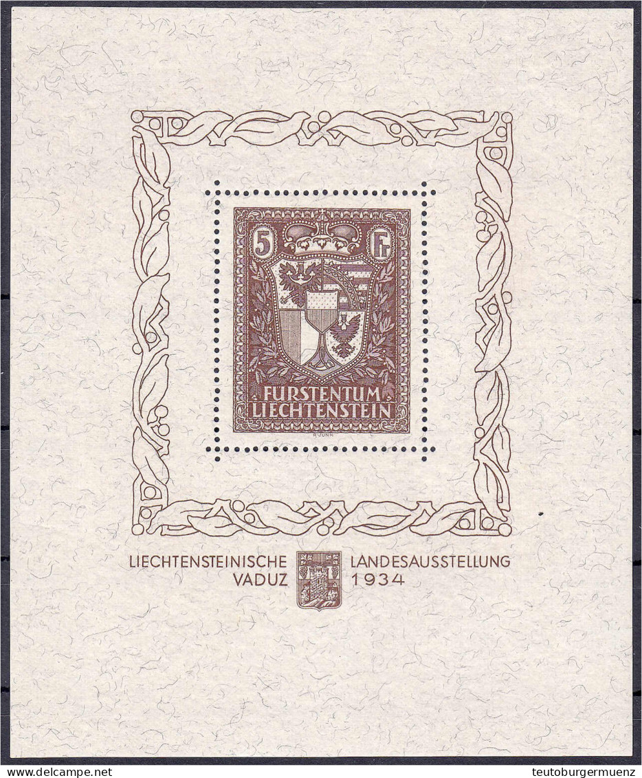 Vaduz-Block 1934, Sauber In Postfrischer Erhaltung, Tadellos. Mi. 2.600,-€. Michel Block 1. - Sonstige & Ohne Zuordnung