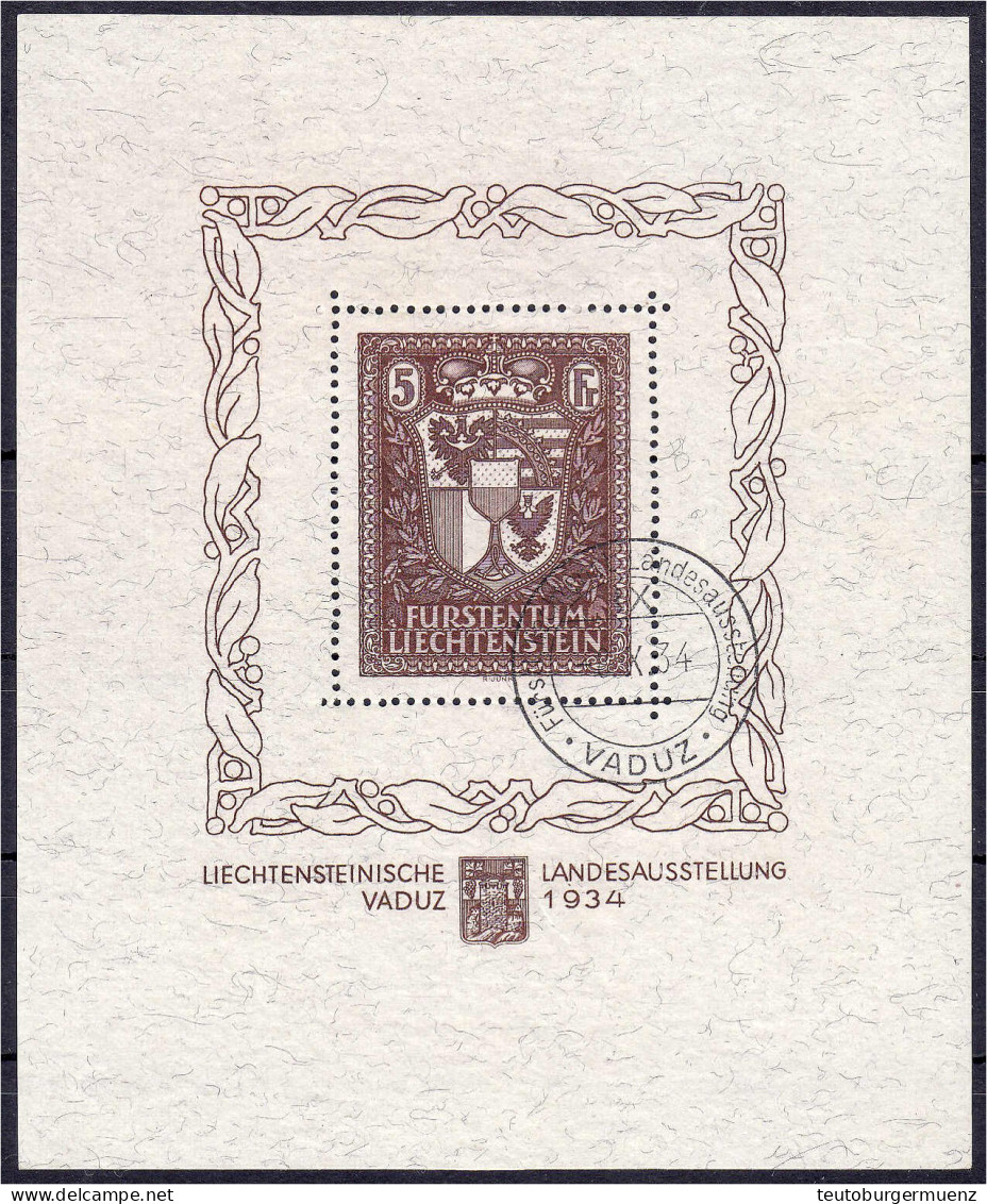Vaduz-Block 1934, Gestempelte Erhaltung, Tadellos. Mi. 2.800,-€. Michel Block 1. - Autres & Non Classés