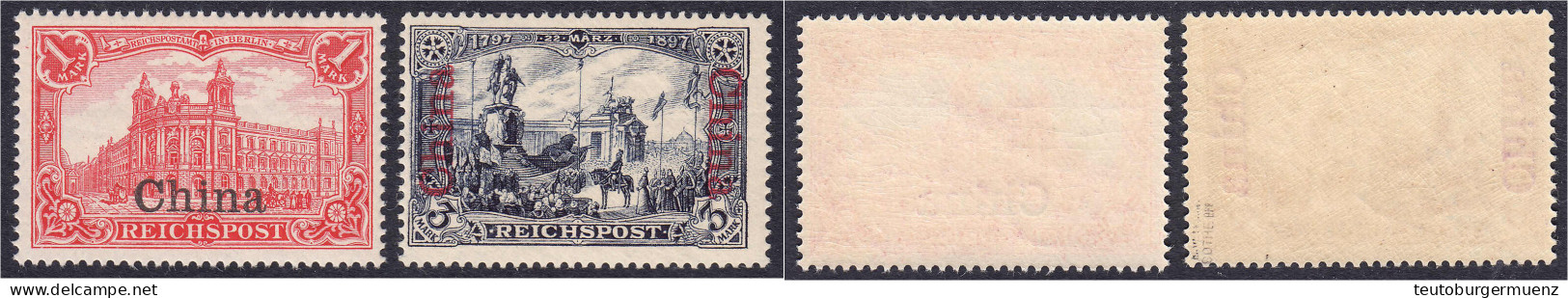 1 Mark + 3 Mark Freimarken (Reichspost) 1905, Zwei Werte In Postfrischer Luxuserhaltung, Die Nr. 26 I Tiefst Geprüft Bot - China (offices)
