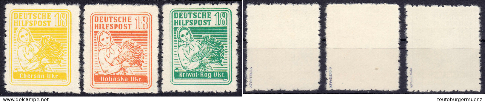 18 Pf. Bäuerin (Wosnessensk) 1944, Drei Werte In Ungebrauchter Erhaltung Ohne Gummi, Geprüft Pickenpack. Mi. 225,-€. Mic - Occupazione 1938 – 45