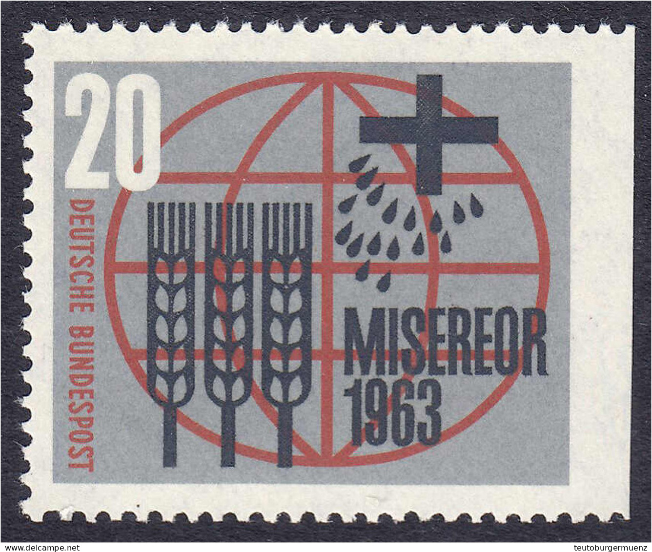 20 Pf. Kampf Gegen Den Hunger Und Krankheiten Auf Der Welt 1963, Postfrische Luxuserhaltung, Rechts Ungezähnt. Selten. M - Autres & Non Classés