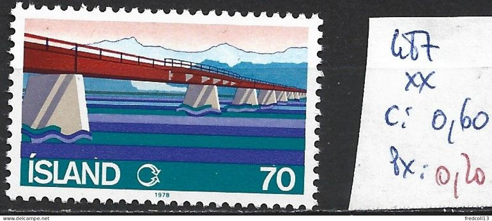 ISLANDE 487 ** Côte 0.60 € - Nuovi