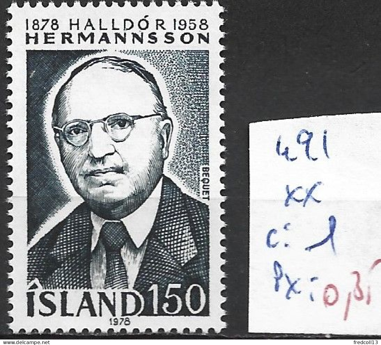 ISLANDE 491 ** Côte 1 € - Neufs