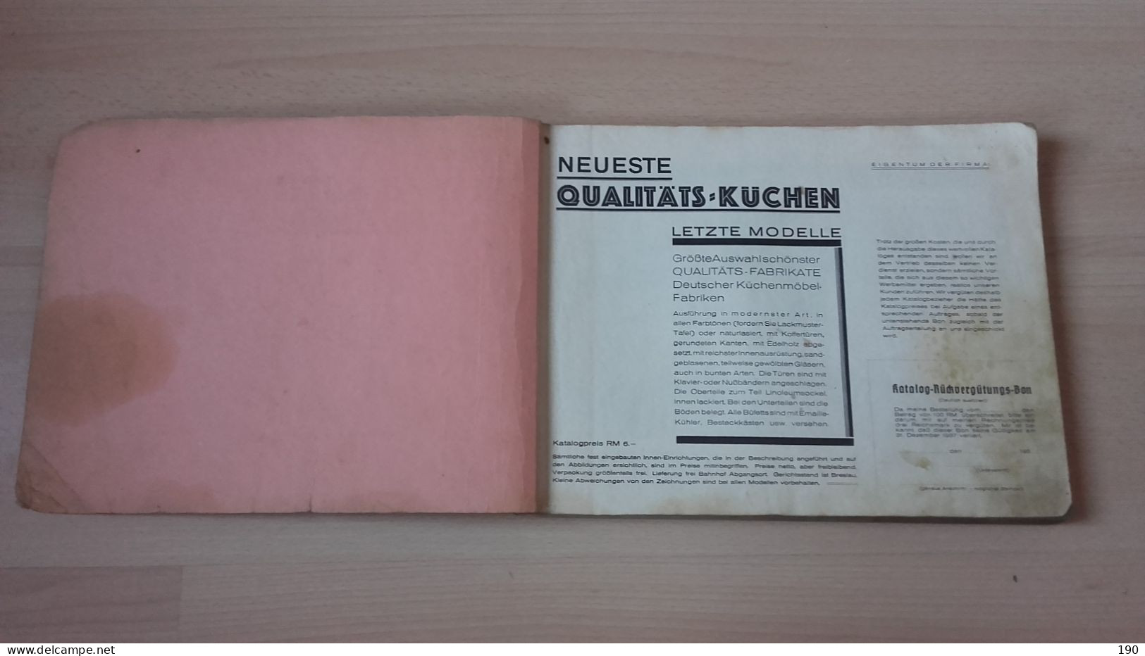 Carton Catalogue/catalog Of Furniture.Katalog Der Mobel.Besonders Schone Modelle Qualitats Kuchen - Libros Antiguos Y De Colección