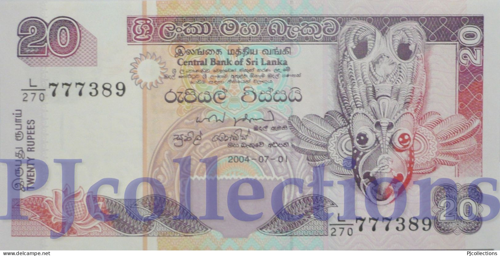 SRI LANKA 20 RUPEES 2004 PICK 109c UNC - Sri Lanka