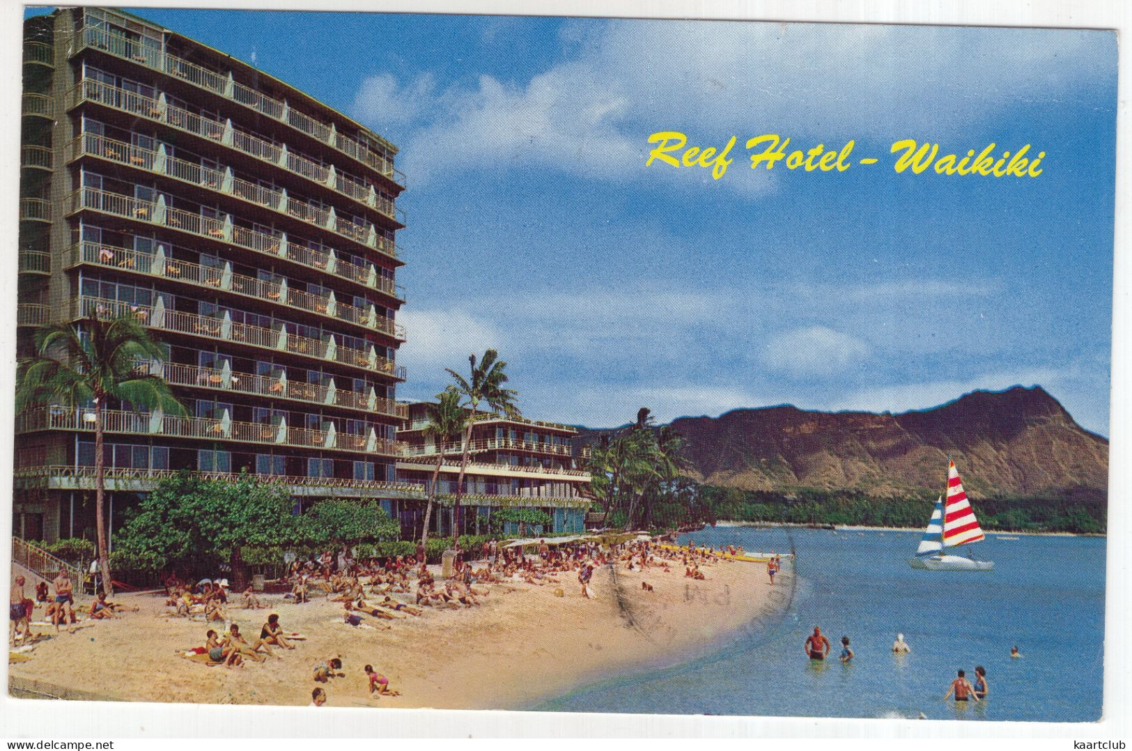 Waikiki Beach - Diamond Head And The Reef Hotels - (HI., USA) - 1966 - Big Island Of Hawaii