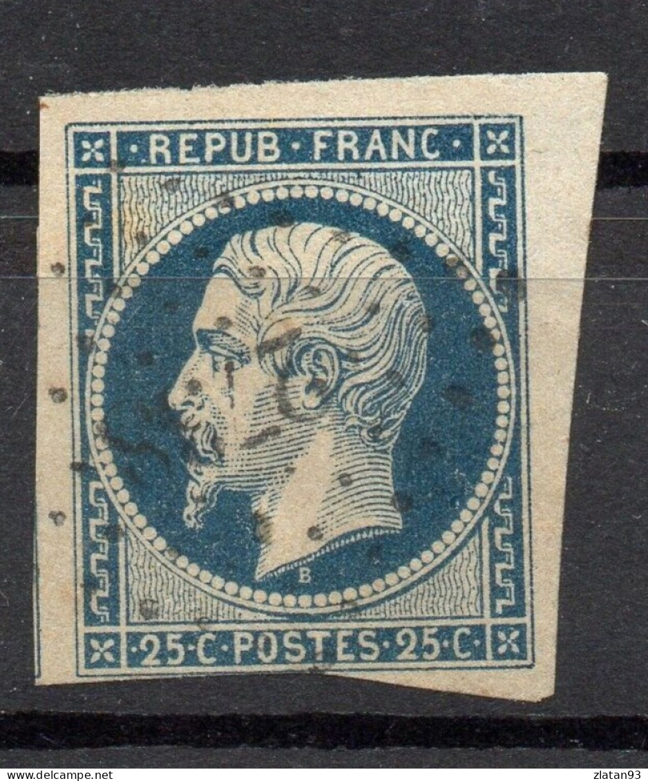 NAPOLEON N°10a 25c Bleu Foncé Oblitéré Losange PC + Petit BDF - 1852 Luis-Napoléon