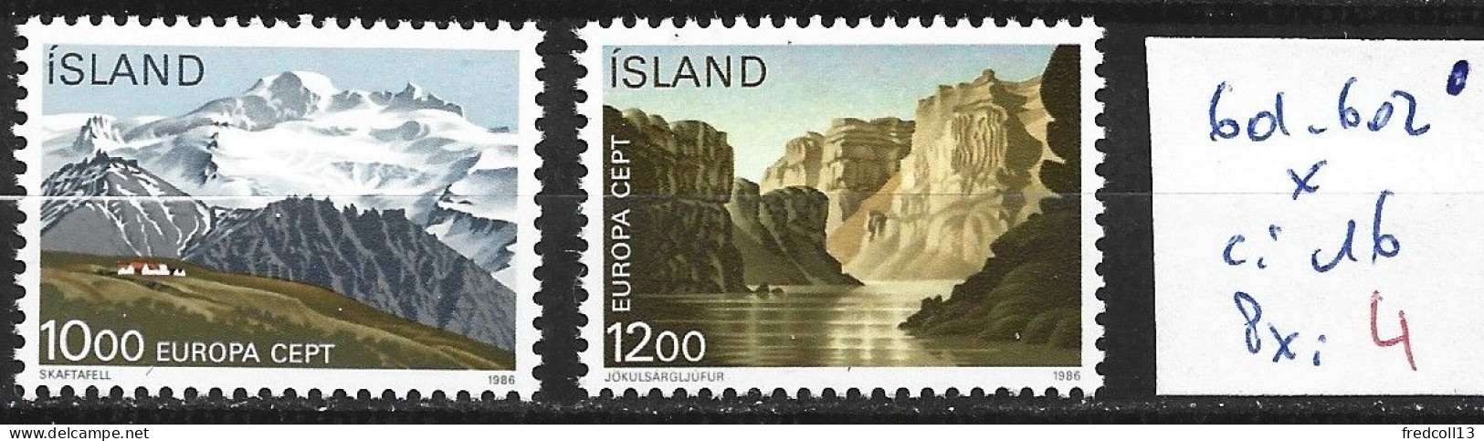 ISLANDE 601-02 * Côte 16 € - Unused Stamps