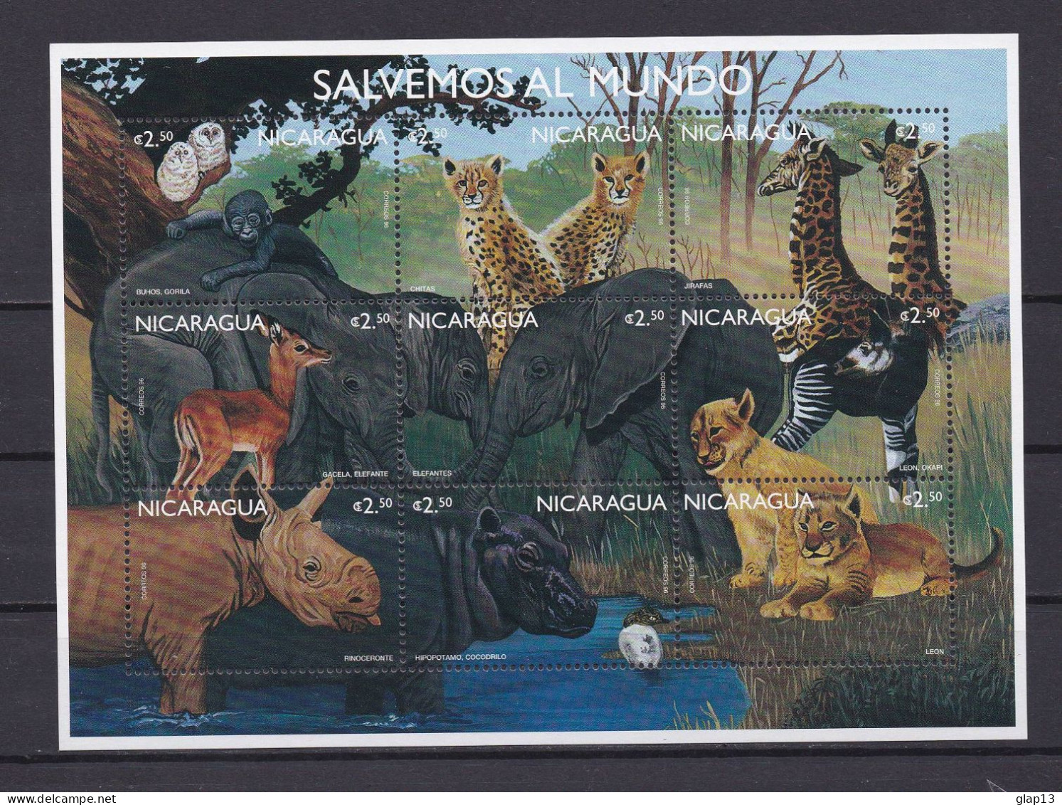 NICARAGUA 1996 TIMBRE N°2247A/J NEUF** ANIMAUX - Nicaragua