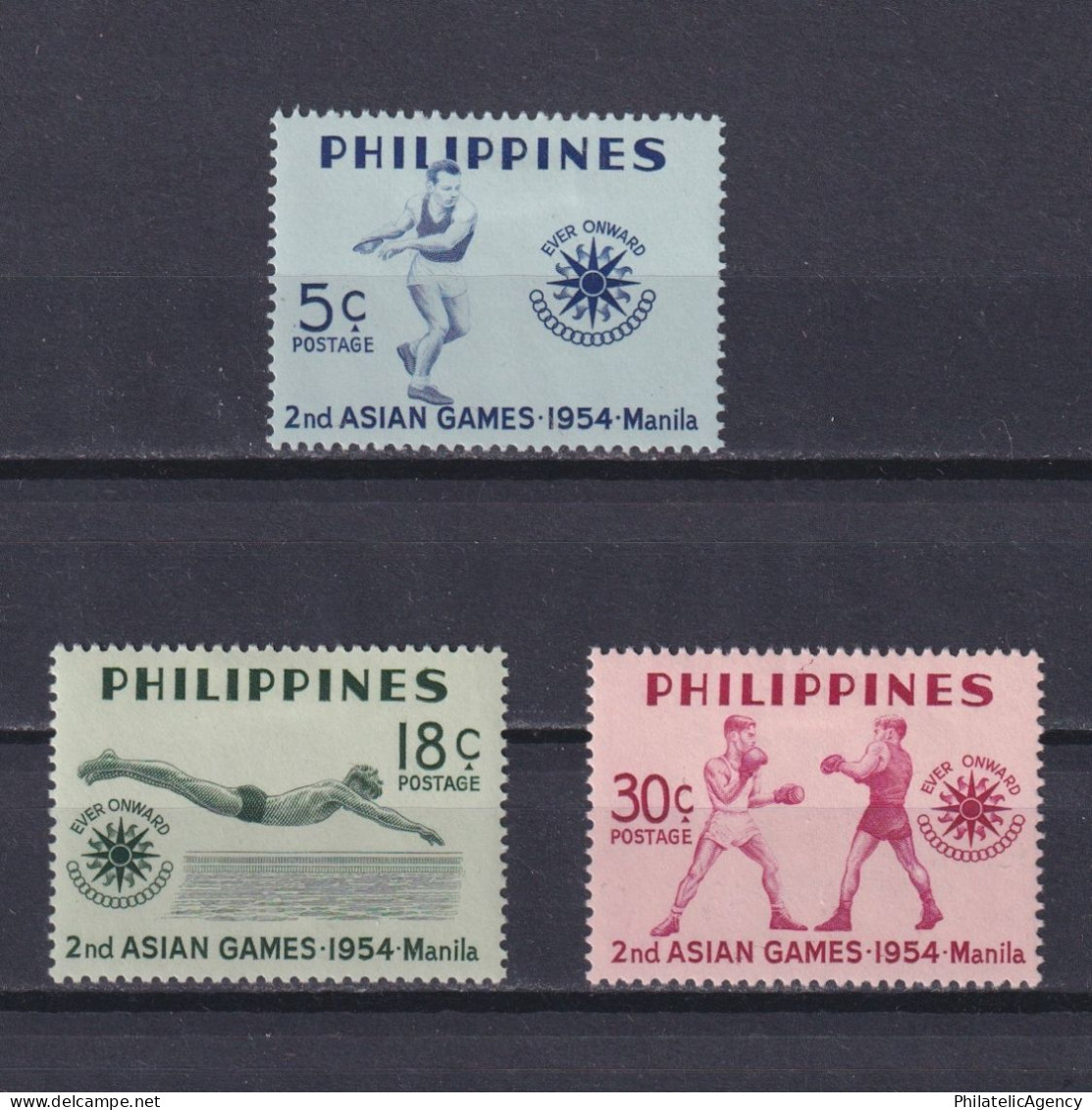PHILIPPINES 1954, Sc# 610-611, Asian Games, Manila, MH - Filipinas