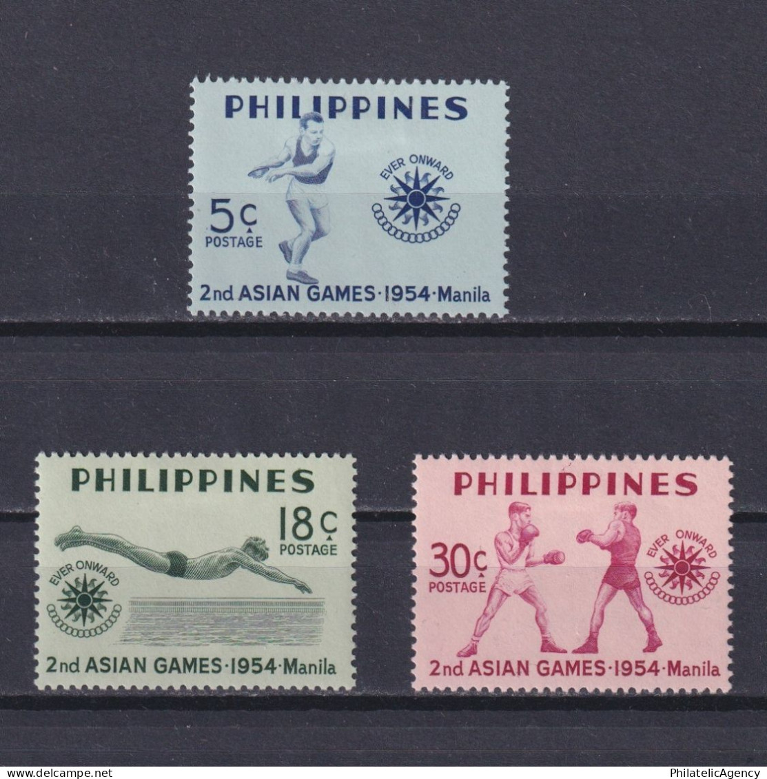 PHILIPPINES 1954, Sc# 610-611, Asian Games, Manila, MH - Philippinen