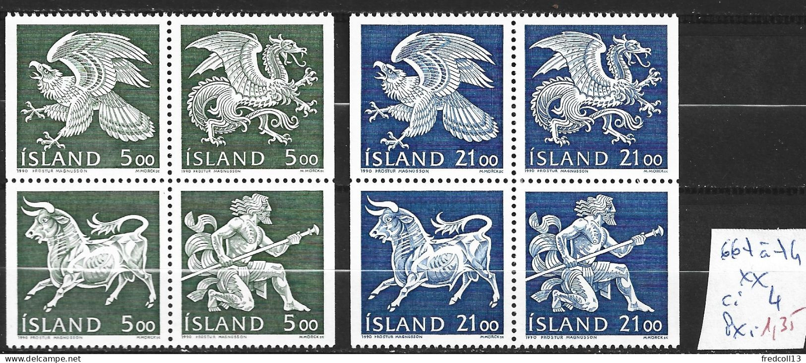 ISLANDE 667 à 74 ** Côte 4 € - Unused Stamps