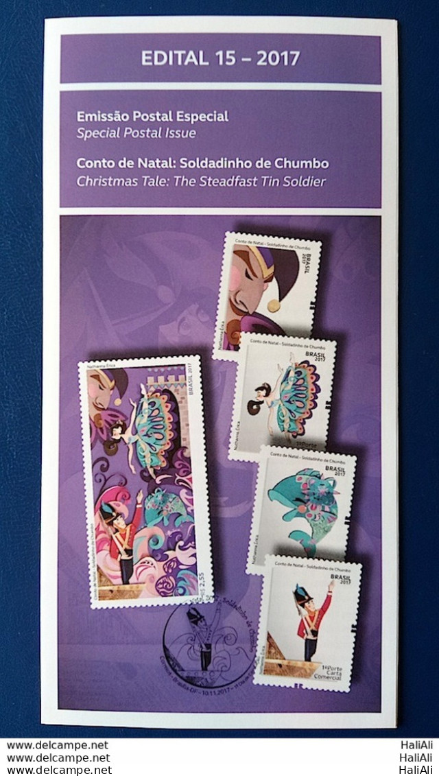 Brochure Brazil Edital 2017 15 Christmas Tale The Steadfast Tin Soldier Without Stamp - Covers & Documents