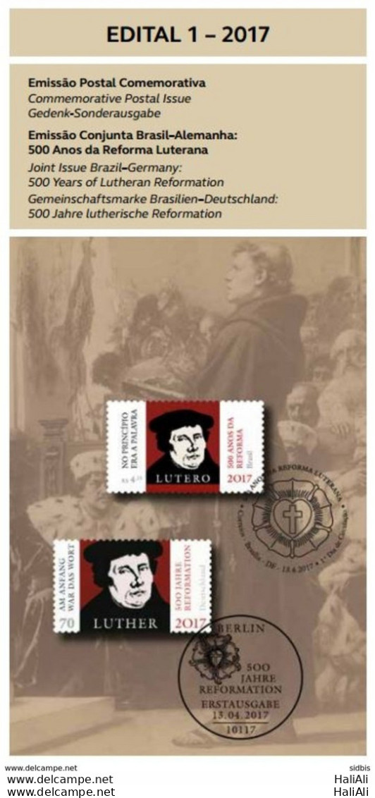 Brochure Brazil Edital 2017 01 Lutheran Reformation Lutero Luther Religion Without Stamp - Cartas & Documentos