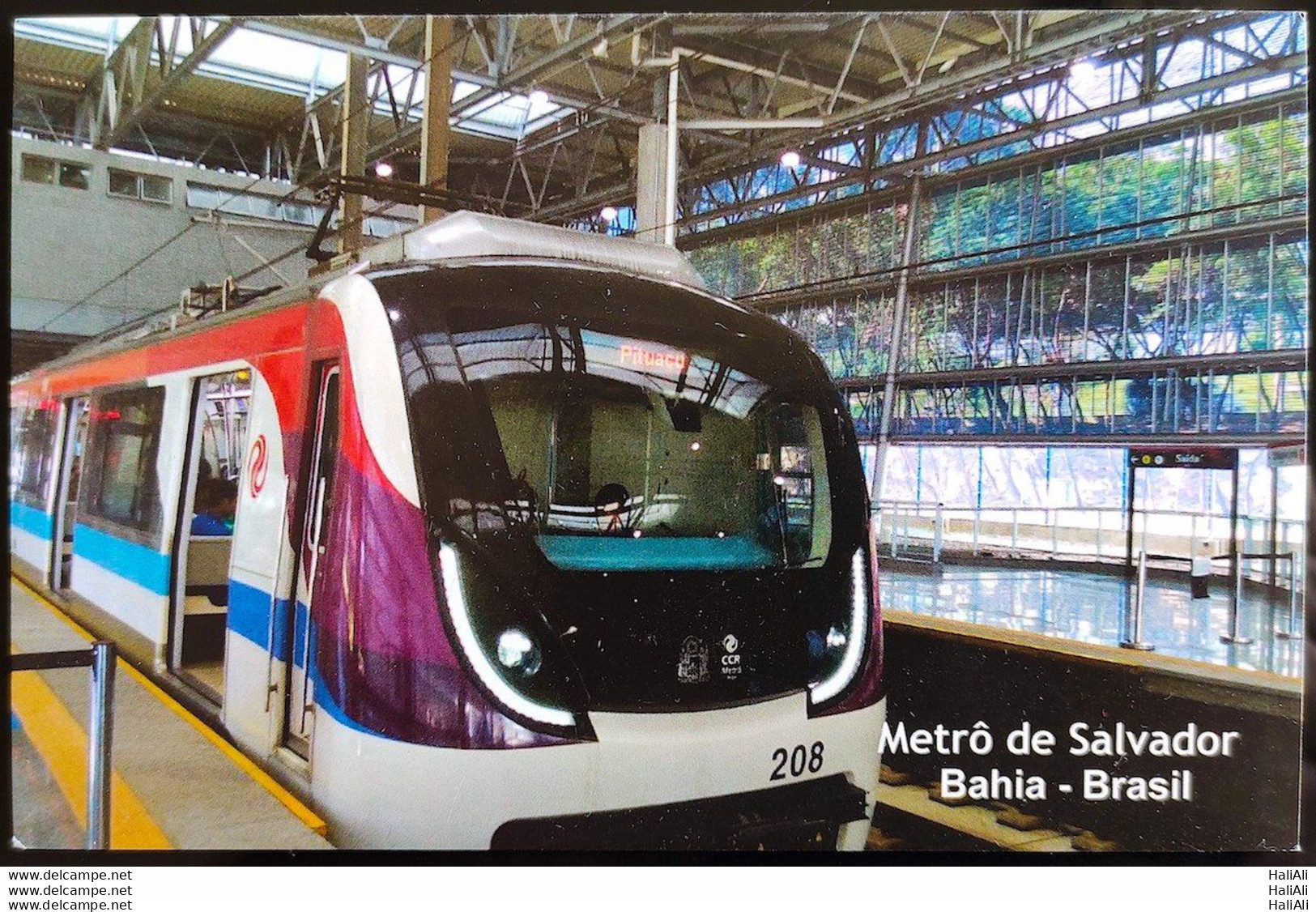 Brazil Postcard Public Transportation Metro Train Salvador 2017 - Salvador De Bahia