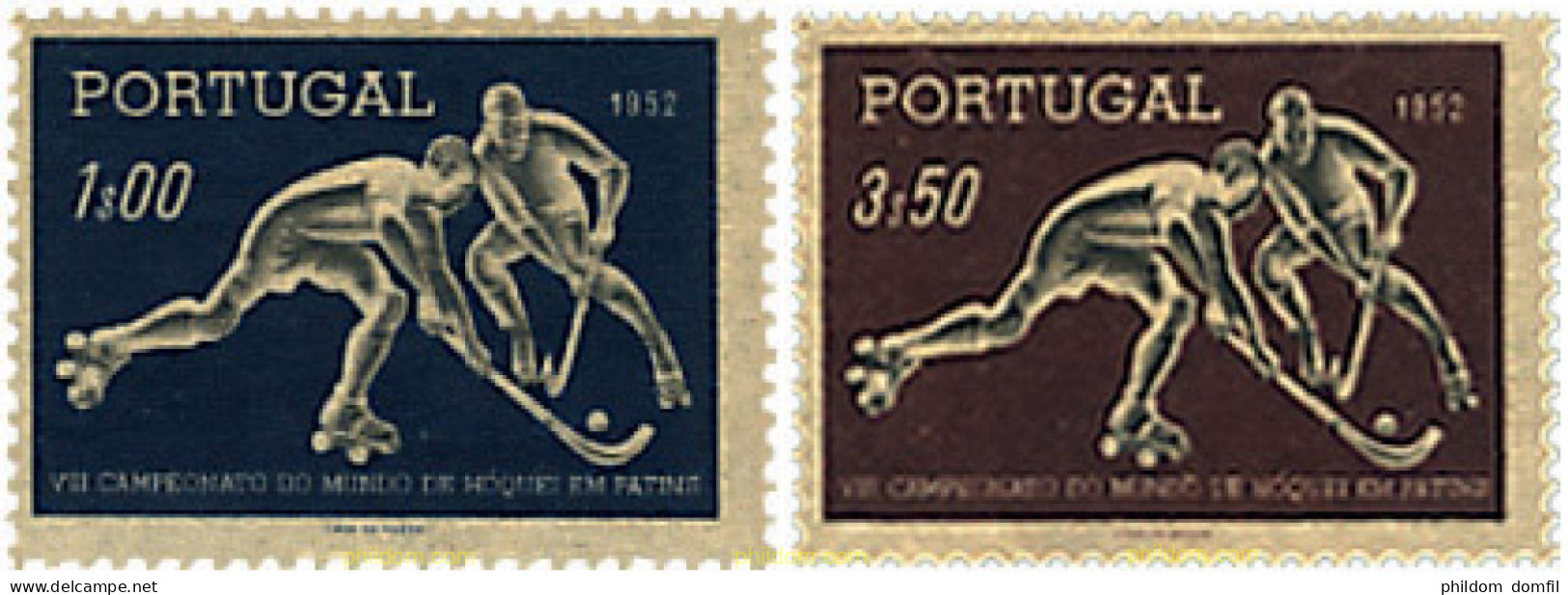 69267 MNH PORTUGAL 1952 8 CAMPEONATOS DEL MUNDO DE HOCKEY SOBRE PATINES EN OPORTO - Otros & Sin Clasificación