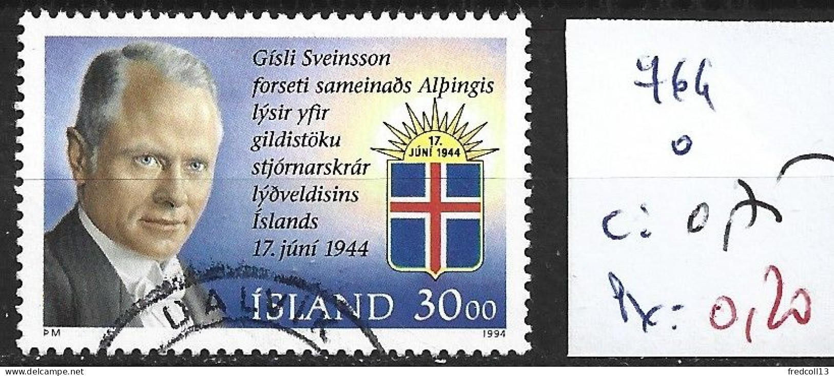 ISLANDE 764 Oblitéré Côte 0.75 € - Usados