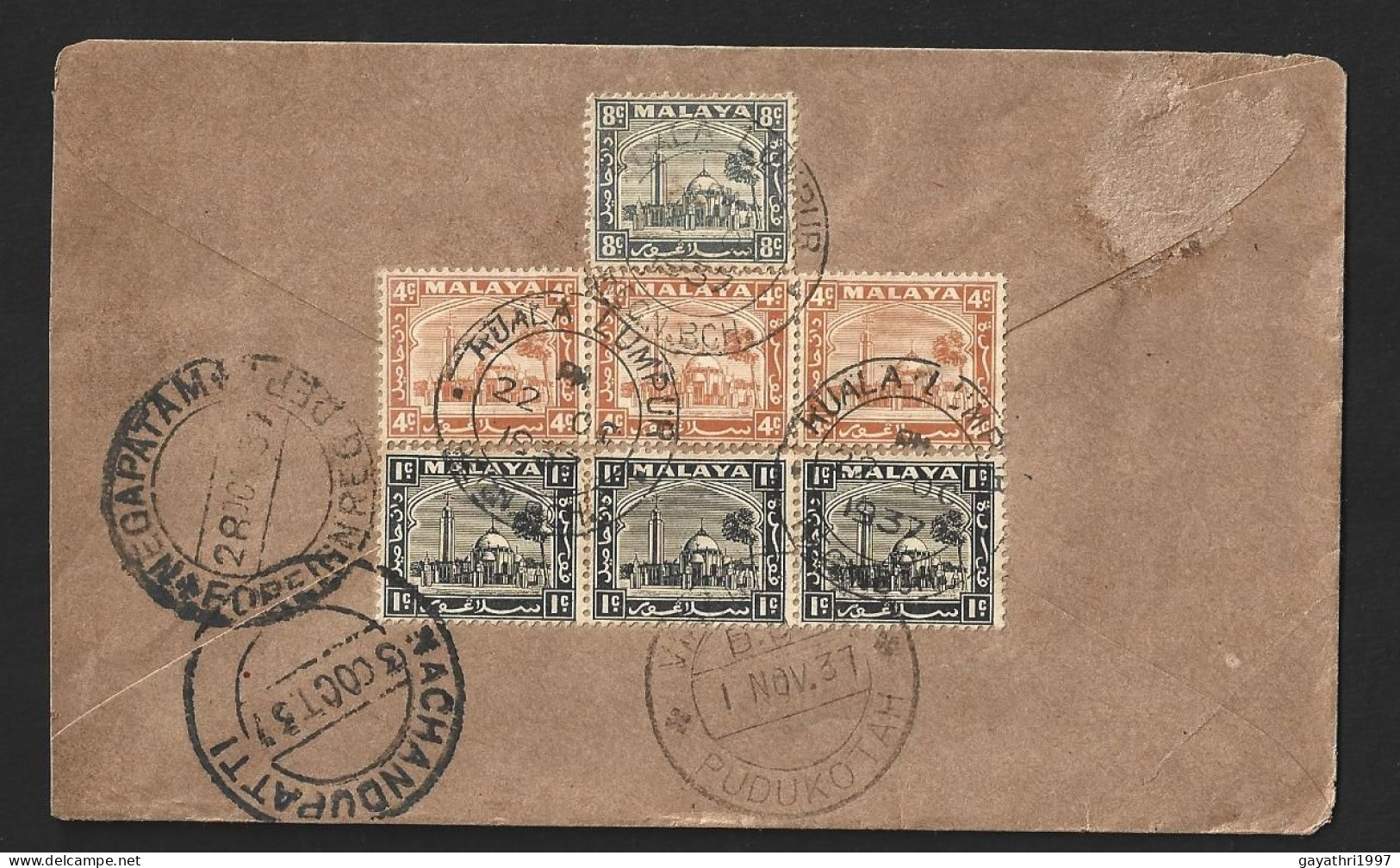 Malaya Selangor   Stamps On Cover From  Kualalumpur  To India With Registered Post  (B74) - Selangor