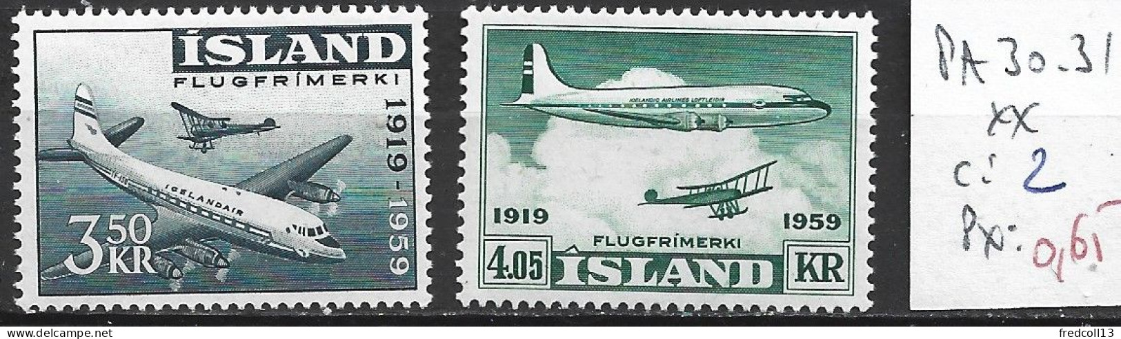 ISLANDE PA 30-31 ** Côte 2 € - Luchtpost